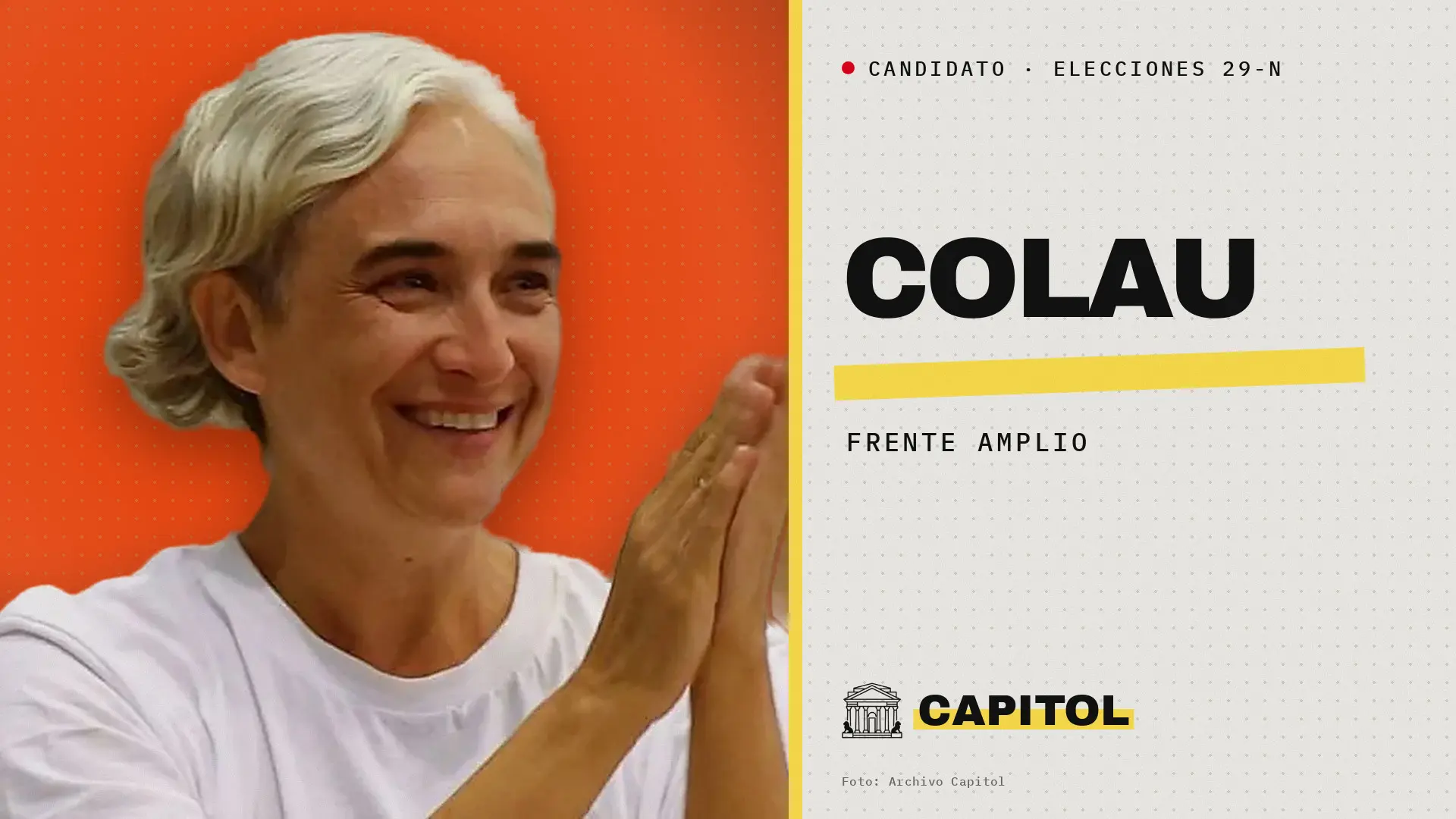 Retrato de Ada Colau, candidata del Frente Amplio a las elecciones generales del 29 de noviembre de 2026