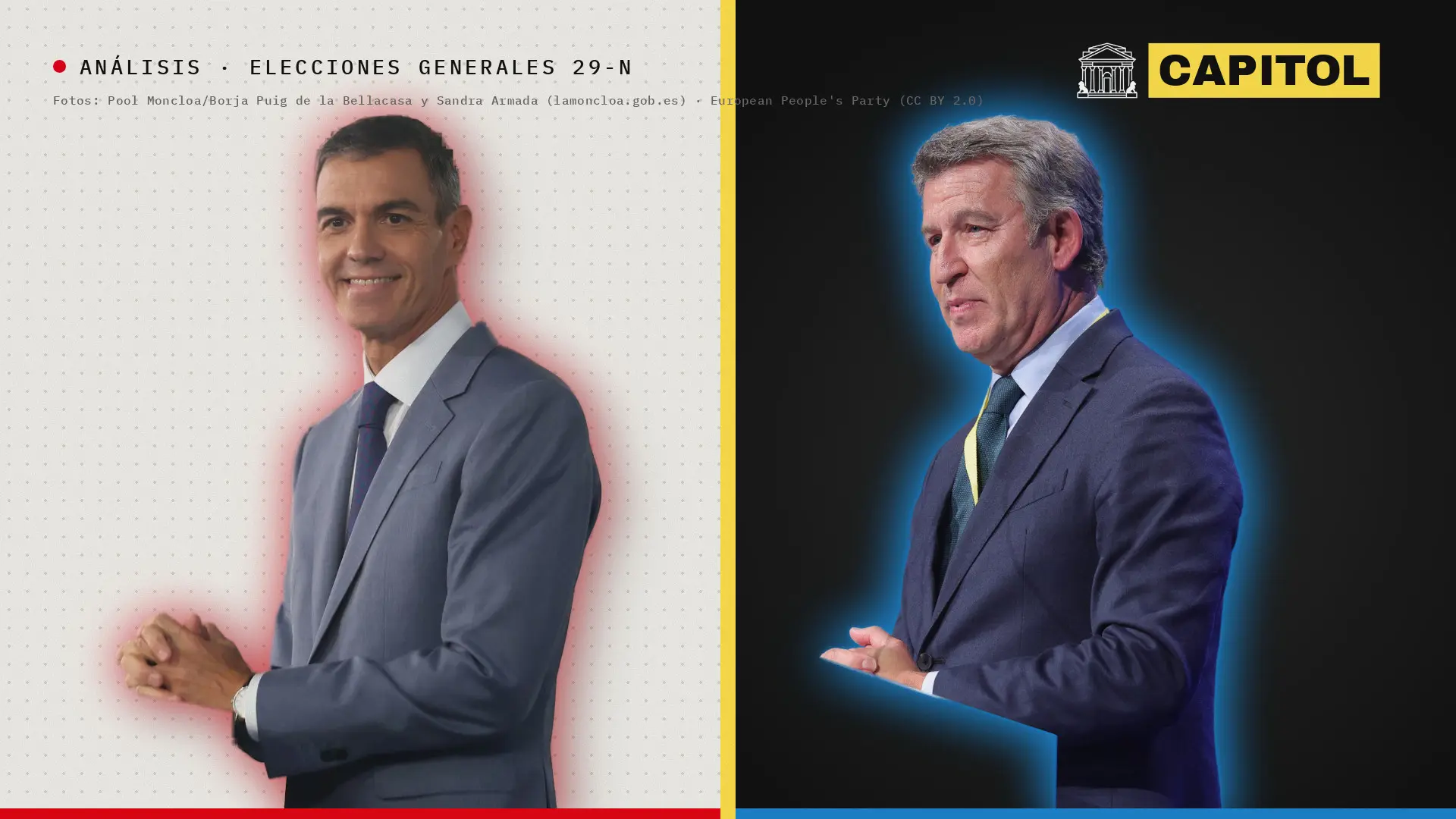 Portada de Capitol con Pedro Sánchez y Alberto Núñez Feijóo para el análisis sobre el barómetro del CIS de octubre y el recuerdo de voto