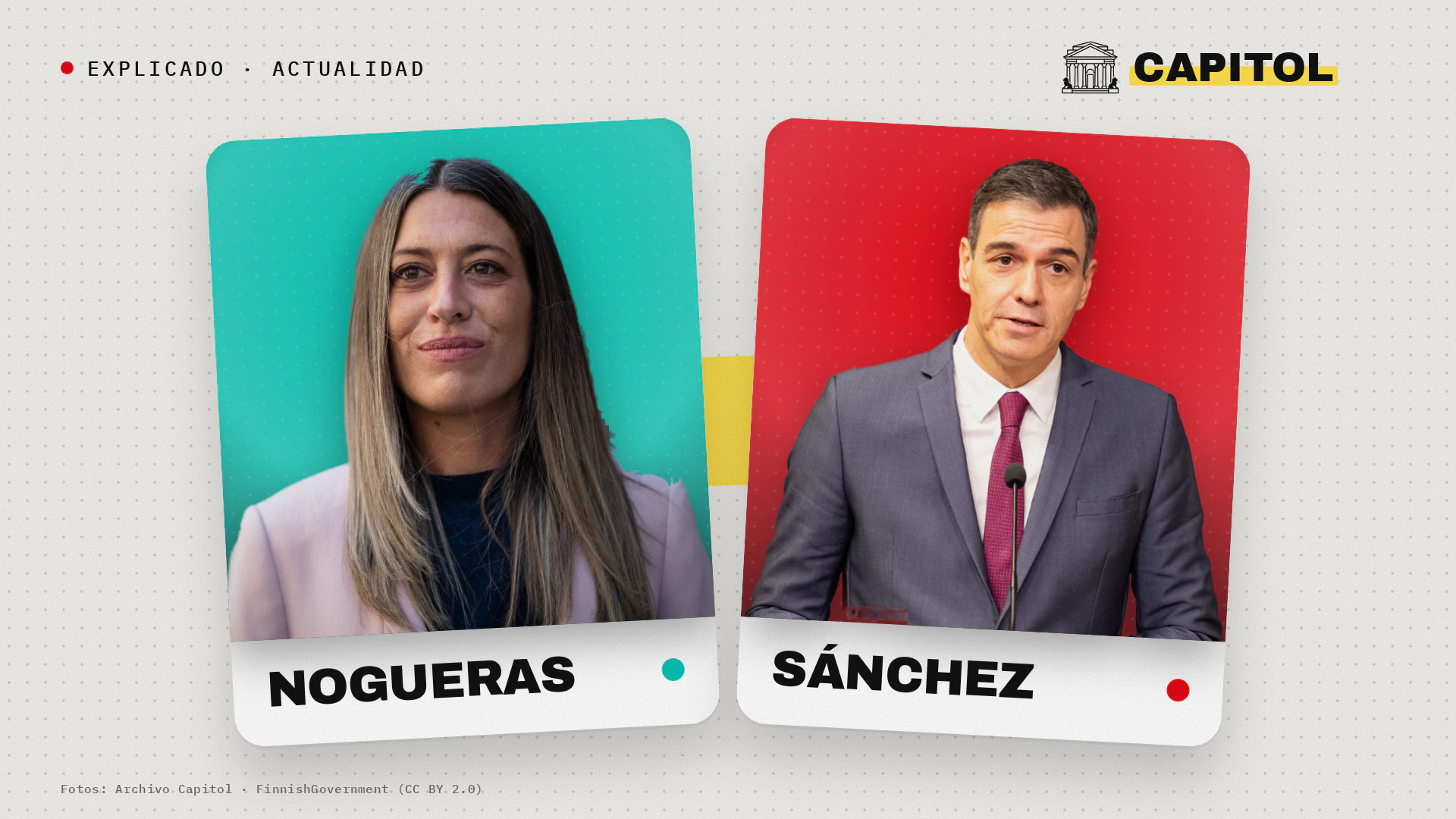 Fotos de Míriam Nogueras y Pedro Sánchez en la portada de Capitol sobre la oferta de investidura de Junts