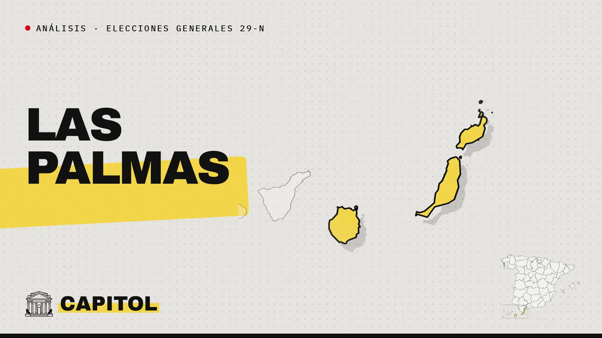 Portada de Capitol con el mapa de Canarias y las islas de la provincia de Las Palmas resaltadas