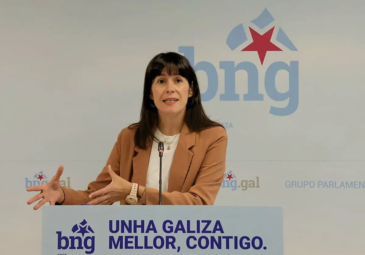 La portavoz nacional del BNG, Ana Pontón, en una rueda de prensa reciente. La portavoz nacional del BNG, Ana Pontón, en una r