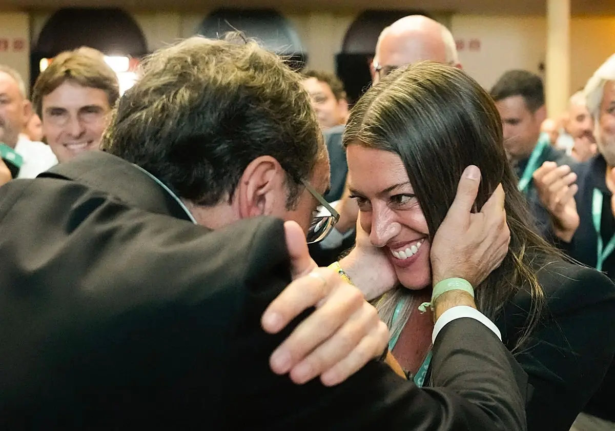 Míriam Nogueras y Joseo Rull, hoy, antes del Consejo Nacional de Junts. Míriam Nogueras y Joseo Rull, hoy, antes del Consejo
