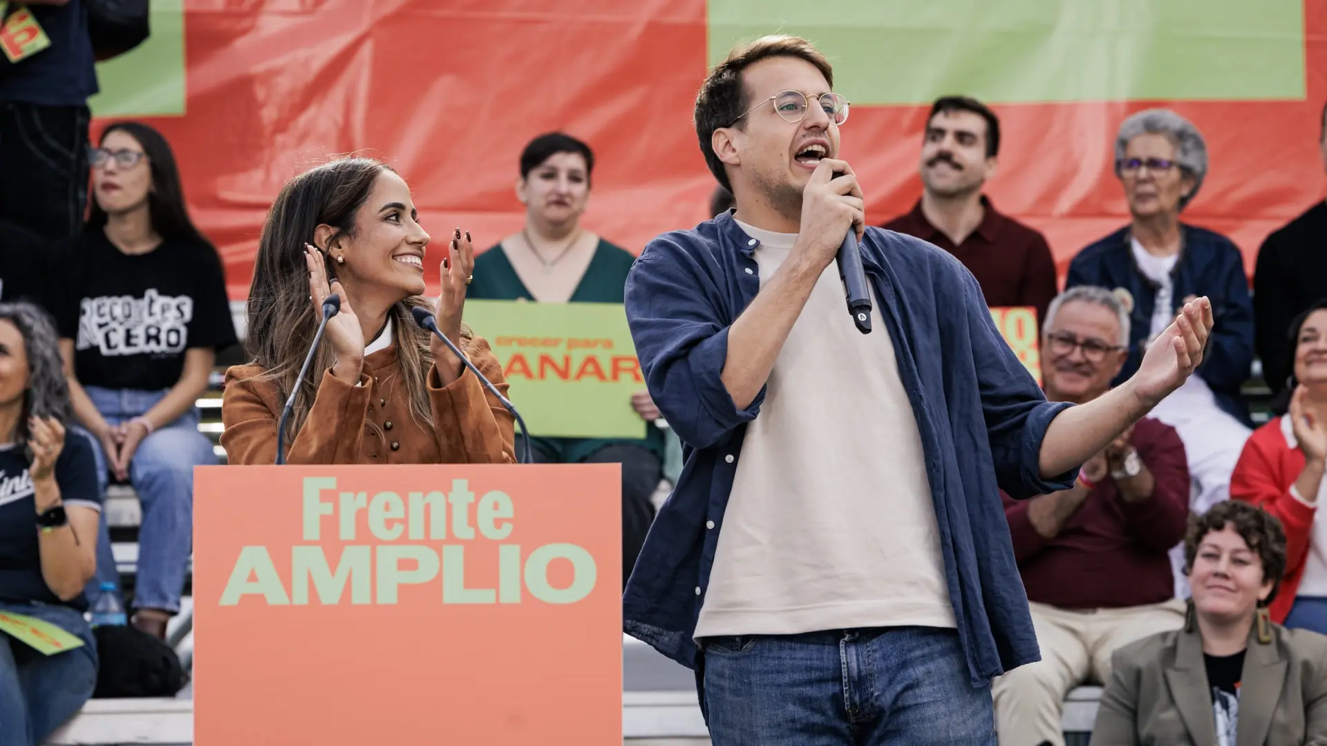 Jorge Pueyo, en el mitin de este sábado en Zaragoza
