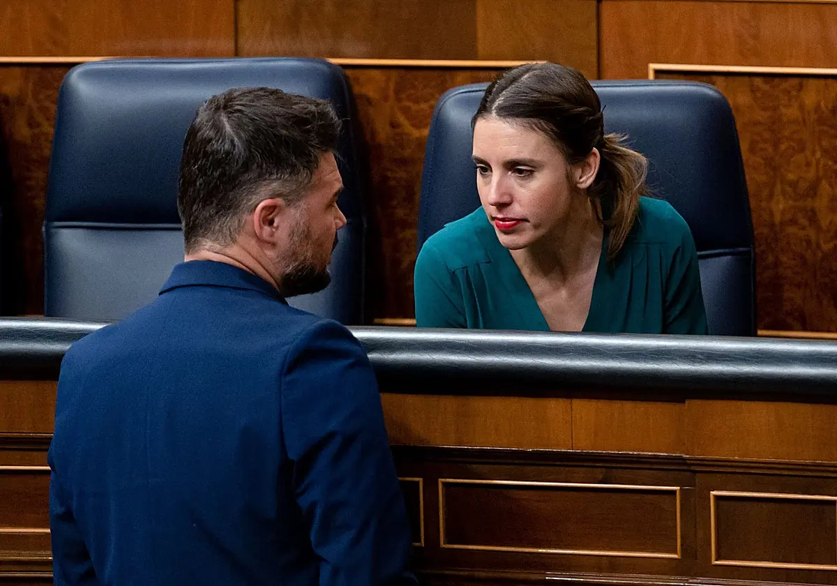 Gabriel Rufián e Irene Montero. Gabriel Rufián e Irene Montero. (EFE.)