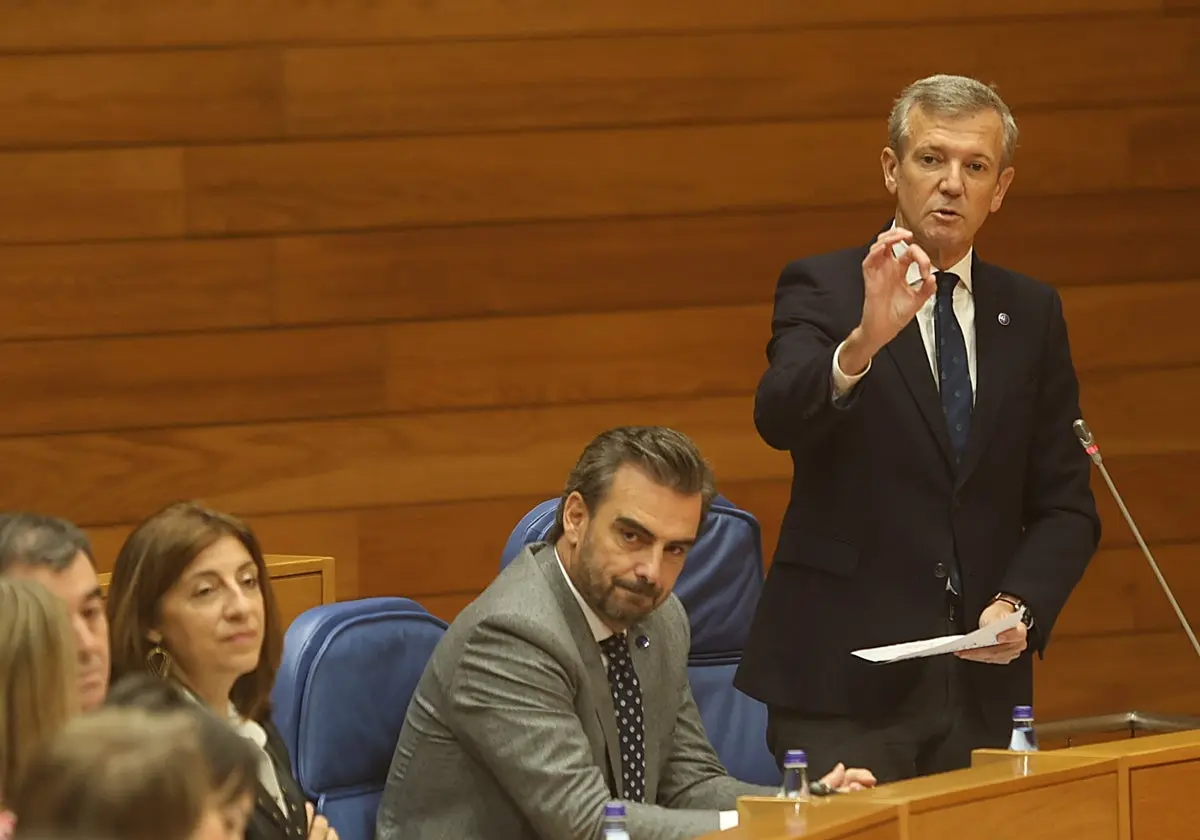 Rueda, durante la sesión de control en el Parlamento Rueda, durante la sesión de control en el Parlamento. (Miguel Muñiz)