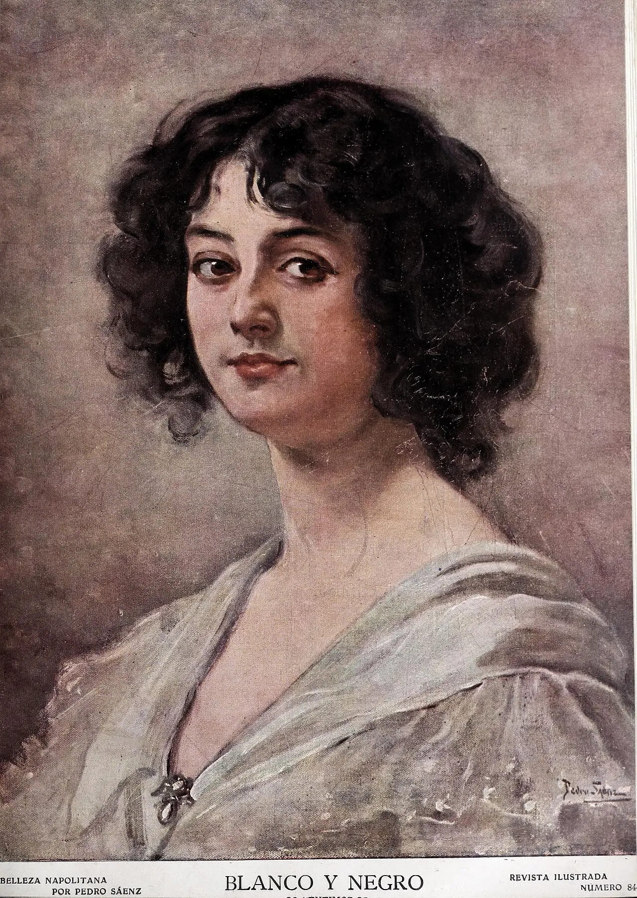 1907-07-06, Blanco y Negro, Belleza napolitana, Pedro Sáenz