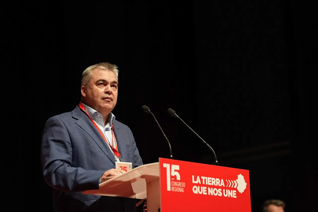 Santos Cerdán en el 15º Congreso Regional del PSOE Extremadura