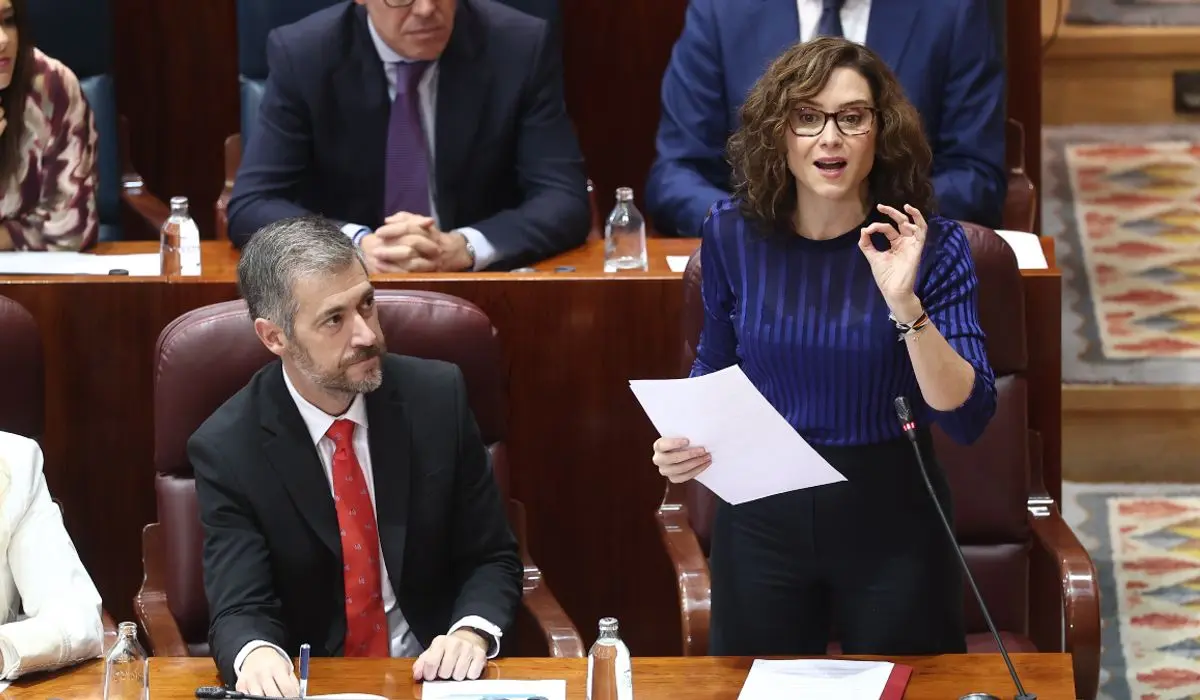 Isabel Díaz Ayuso, este jueves en la Asamblea de Madrid