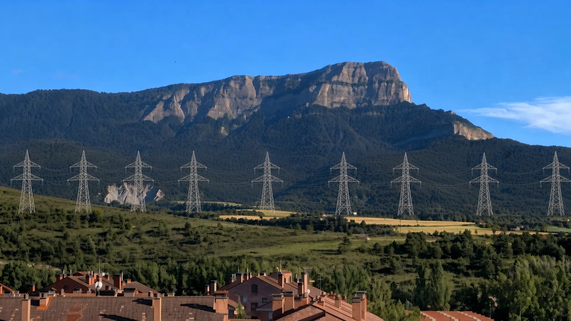 El PP de Jaca alerta del impacto de 48 torres de alta tensión en el entorno de Peña Oroel