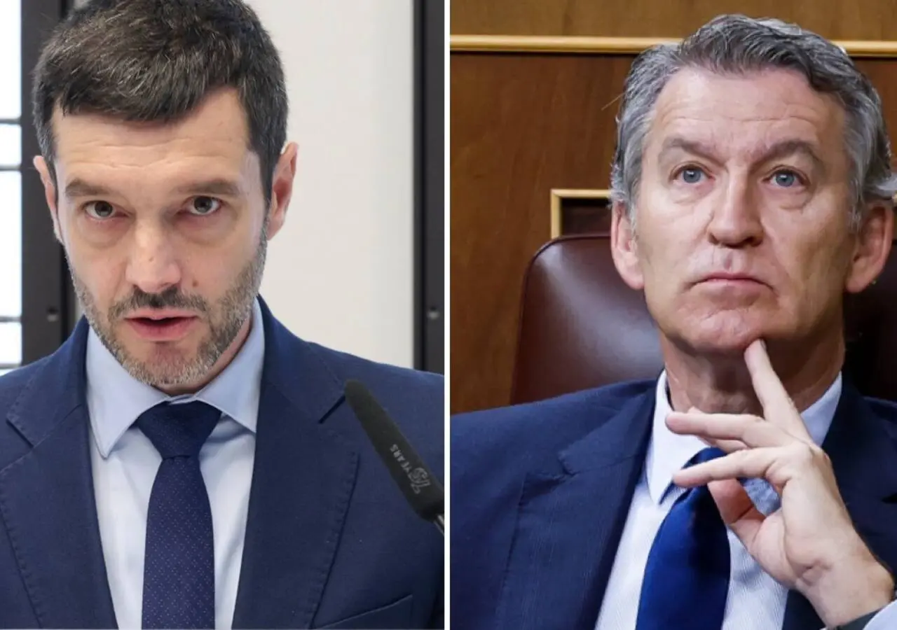 El ministro de Consumo, Pablo Bustinduy, y el líder del PP, Alberto Núñez Feijóo / EFE