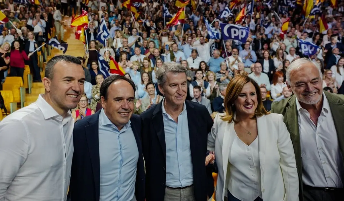 Feijóo durante su mitin en Valencia
