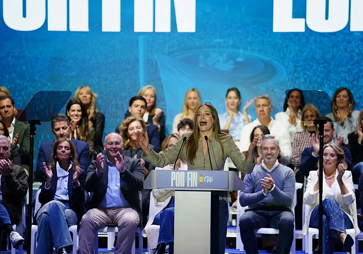 Ester Muñoz, durante el acto del PP en Salamanca. Ester Muñoz, durante el acto del PP en Salamanca. (EP)