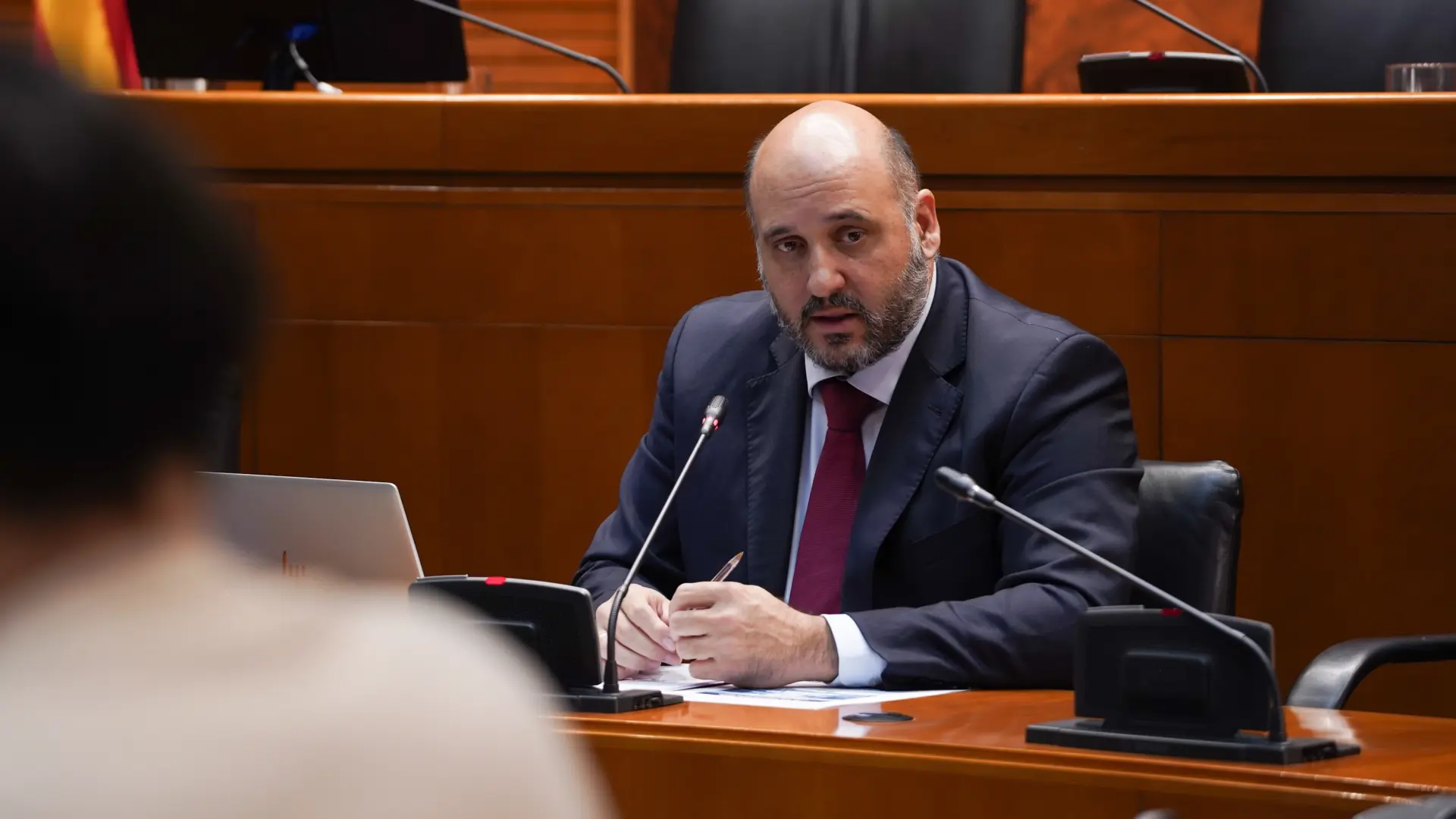 El presidente de la Cámara de Cuentas de Aragón, en su comparecencia en las Cortes este lunes.