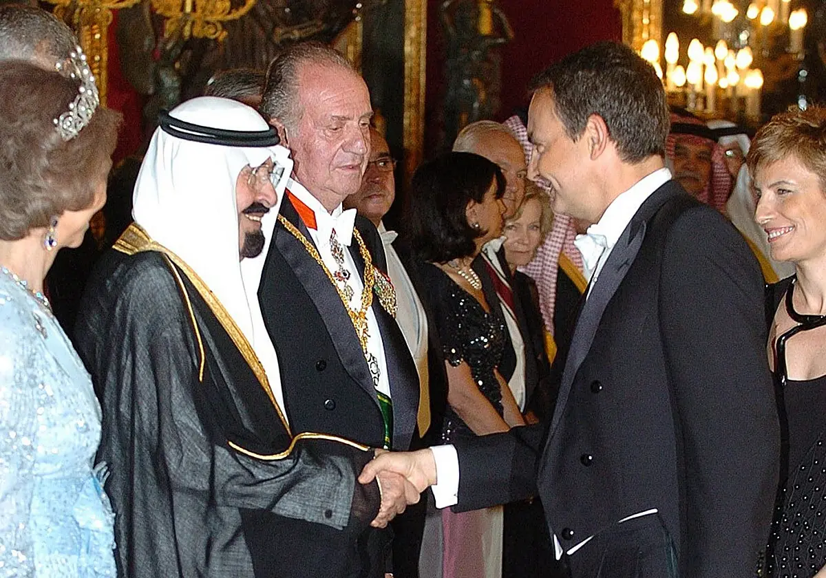 Rodríguez Zapatero saluda al Rey Abdala en 2007. Rodríguez Zapatero saluda al Rey Abdala en 2007. (EP)