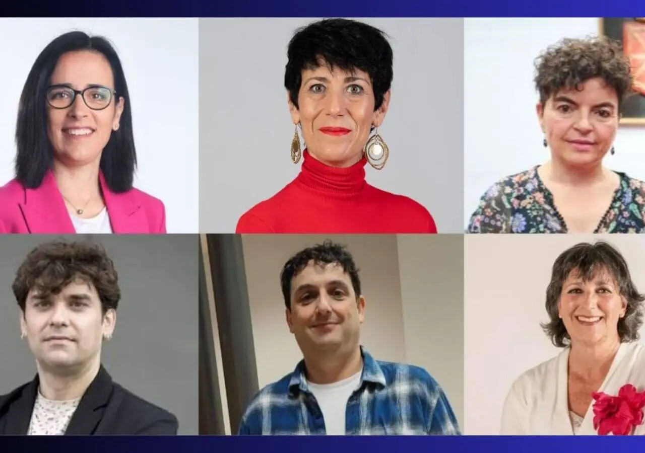 De izda. a dcha. y de arriba a abajo: Leticia San Martín (UPN-PP), Elma Sáiz (PSN-PSOE), Eneka Maiz (EH Bildu), Pablo Azcona