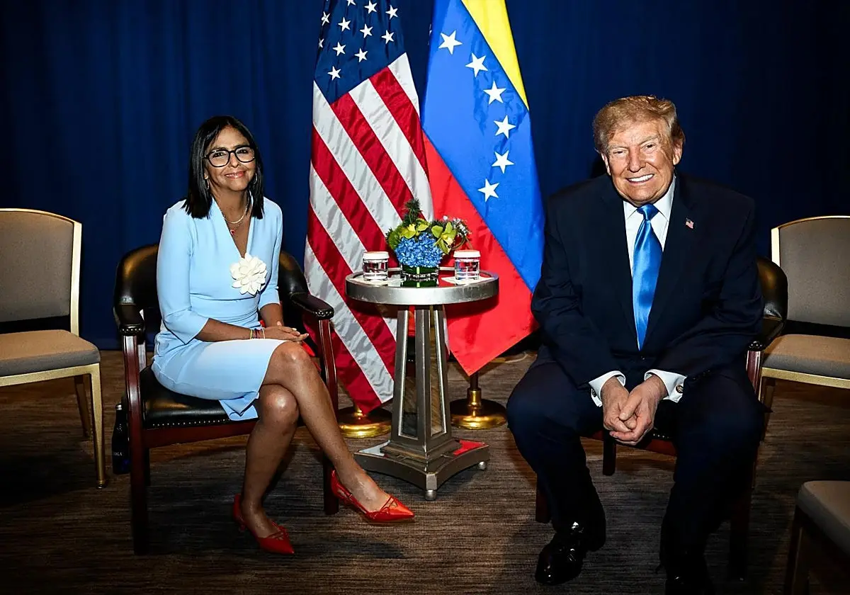 La presidenta interina de Venezuela, Delcy Rodríguez, se reunió con Donald Trump en Nueva York en septiembre, durante la Asam