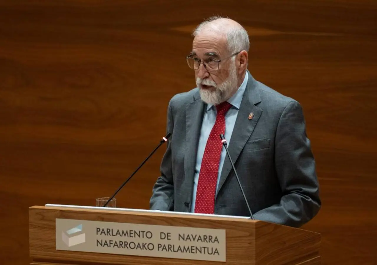Fernando Domínguez, consejero de Salud, se dirige al pleno del Parlamento