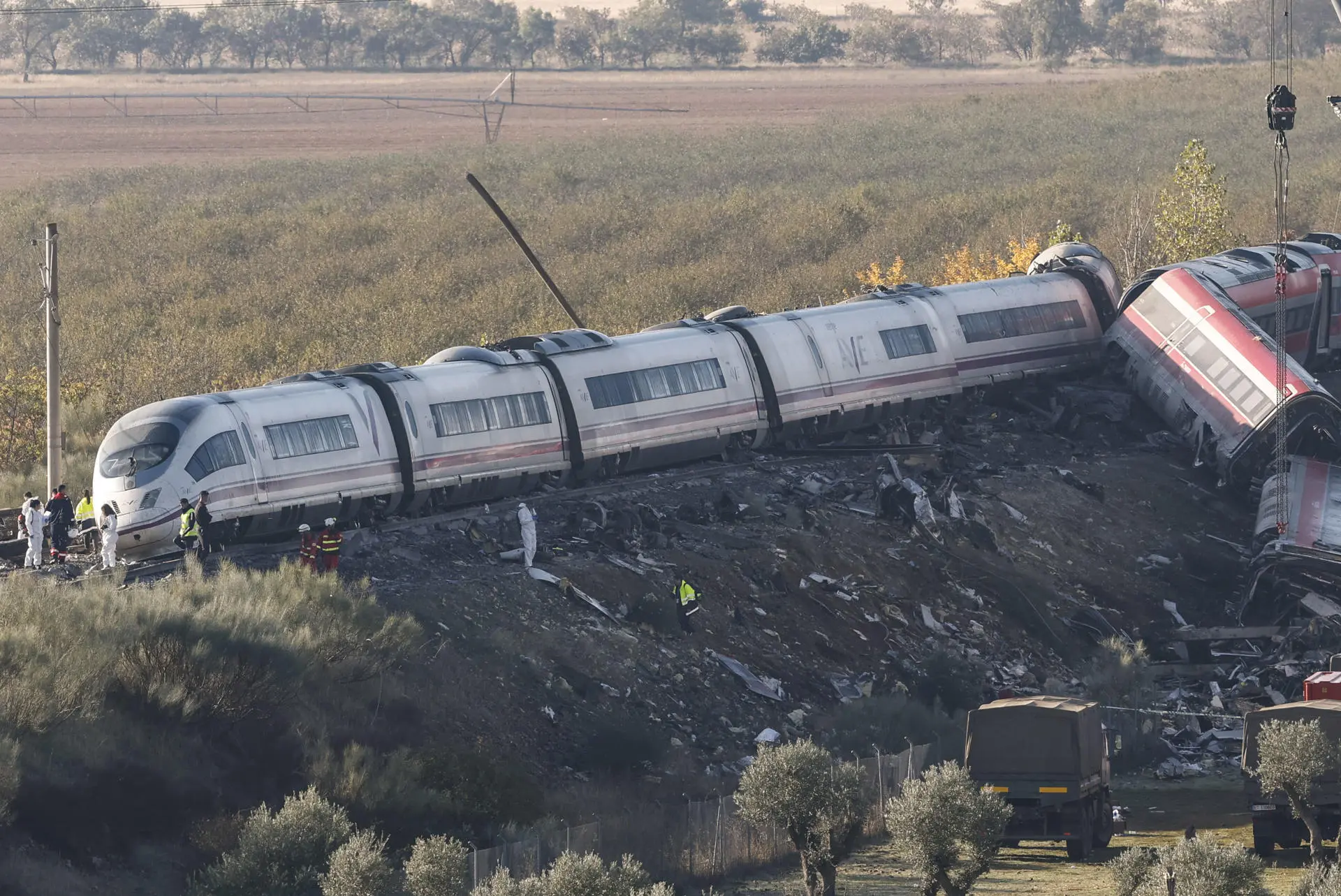 Restos del accidente de tren en Urda, Toledo Restos del accidente de tren en Urda, Toledo EFE