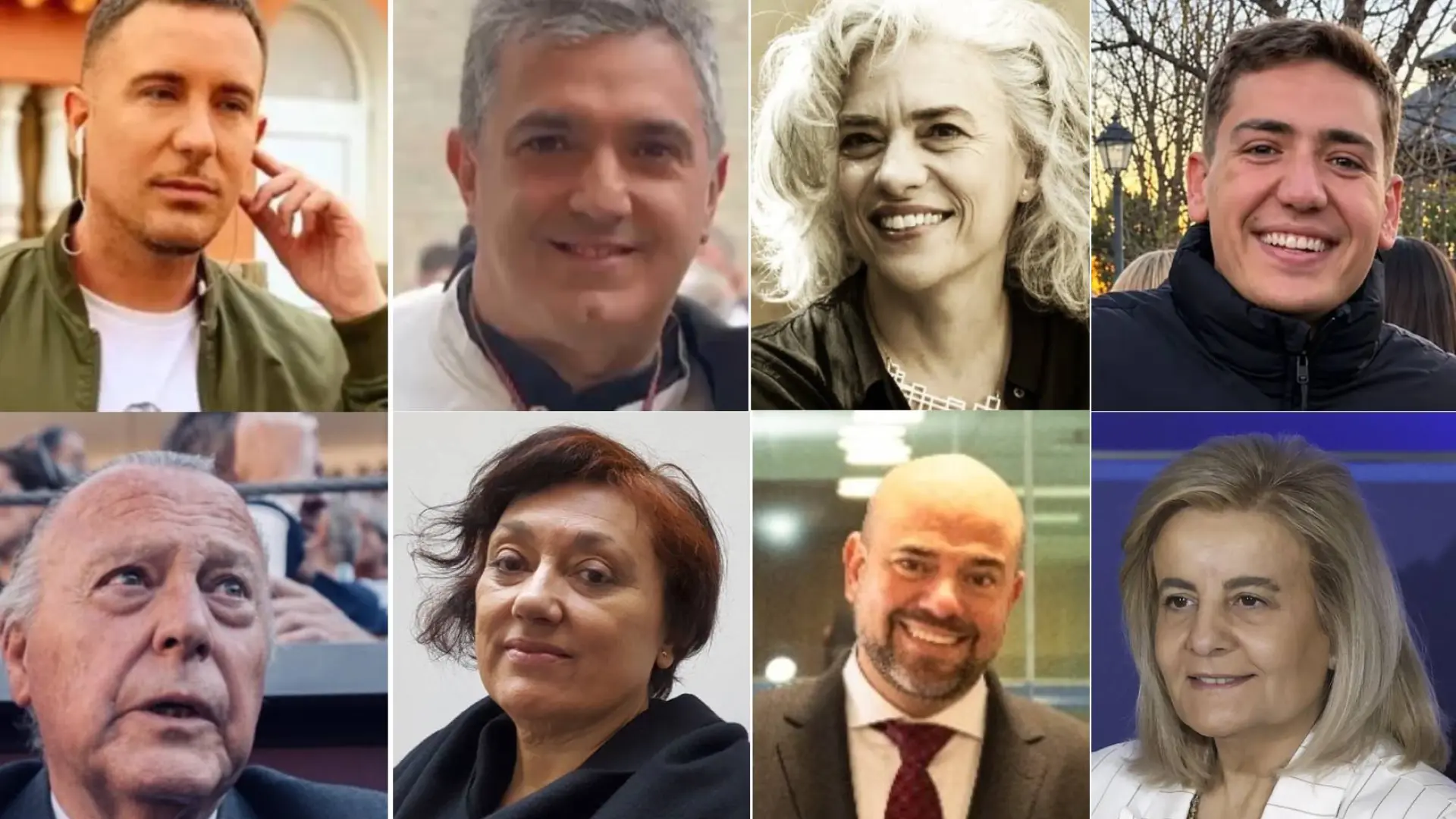 De izquierda a derecha y de arriba abajo, el reportero Raúl Triguero, el cofrade José San Emeterio, la arquitecta Patricia Fe