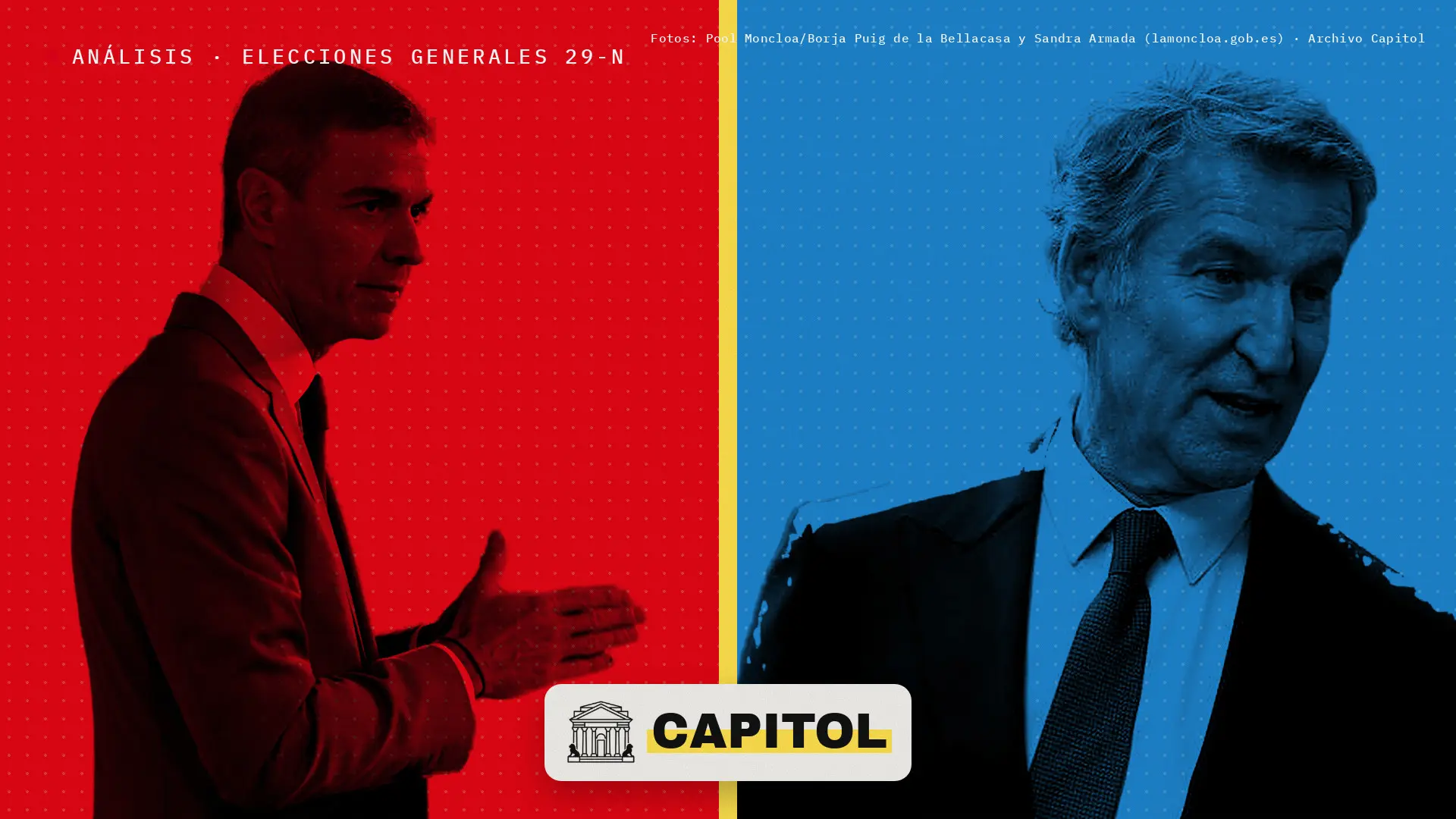 Portada de Capitol con Pedro Sánchez y Alberto Núñez Feijóo, para el análisis sobre la revalorización de las pensiones de 2027 tras el 29-N