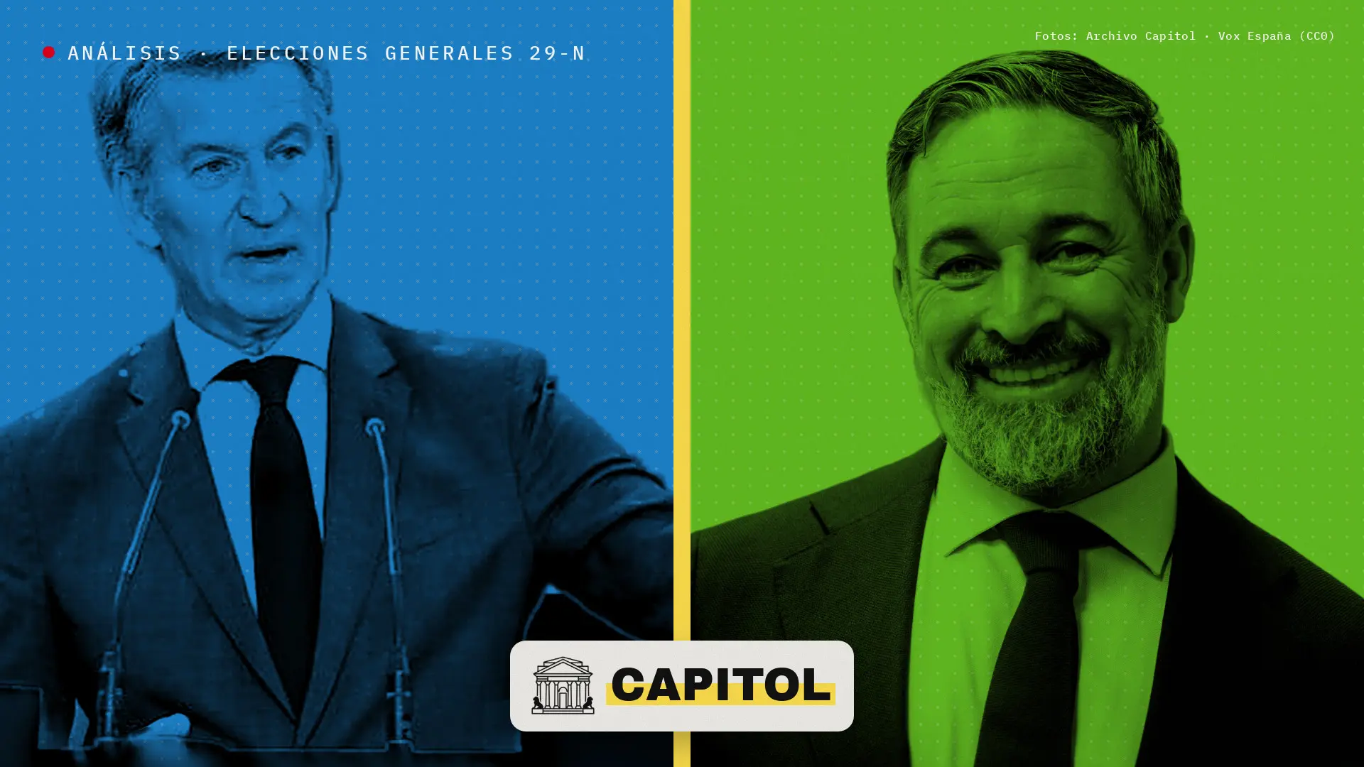 Portada de Capitol con Alberto Núñez Feijóo y Santiago Abascal para el análisis sobre el PP en las encuestas del 29-N