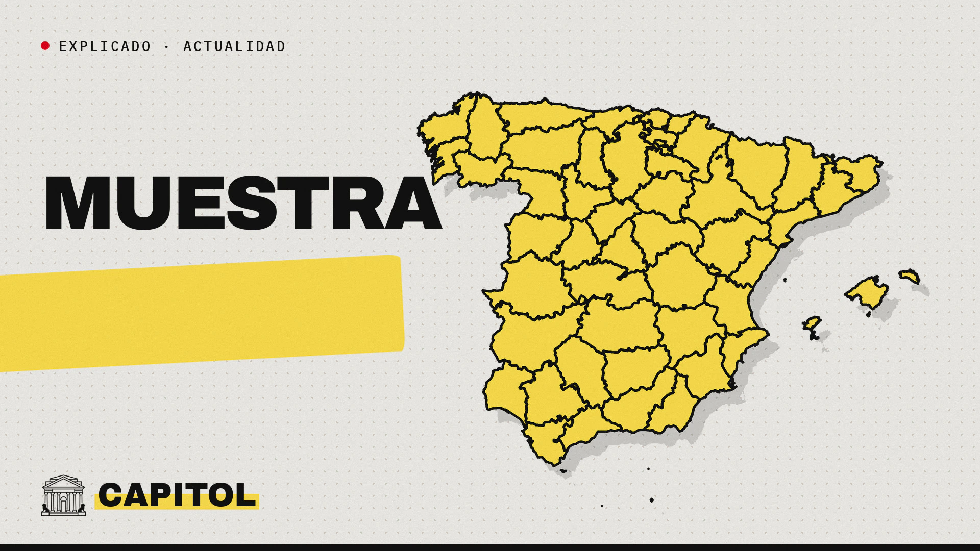 Mapa de España con la palabra Muestra, portada de Capitol sobre el voto de militares y policías en el CIS
